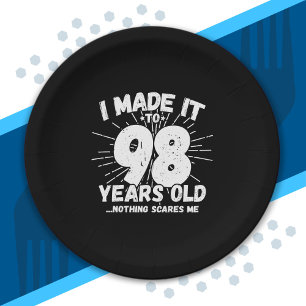 Assiettes En Carton Drôle 98ème Anniversaire Citation Sarcastique 98 A