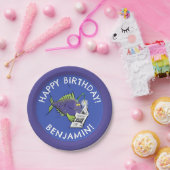 Assiettes En Carton Drôle angler poisson dessin animé anniversaire per (Fête)