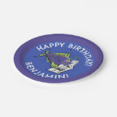 Assiettes En Carton Drôle angler poisson dessin animé anniversaire per (Angle)