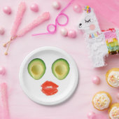 Assiettes En Carton Drôle Avocado Face 4Frances (Fête)