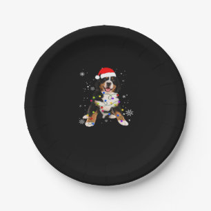 Assiettes En Carton Drôle Bernese Mountain Dog Lights Christmas Matchi