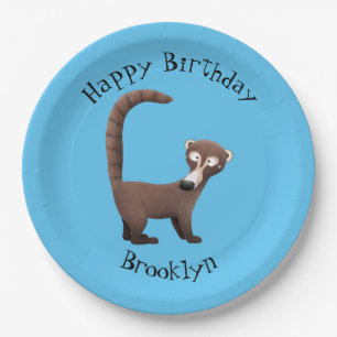 Assiettes En Carton Drôle caricature coatimundi anniversaire personnal
