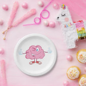 Assiettes En Carton Drôle Cartoon Cerveau en train de Winking (Fête)