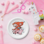 Assiettes En Carton Drôle Cartoon Gnome équitation Flying Pig (Fête)