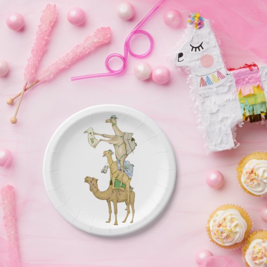 Assiettes En Carton Drôle chameaux (Fête)