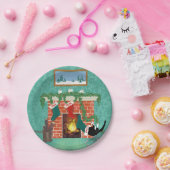 Assiettes En Carton drôle chat de réserve de Noël (Fête)