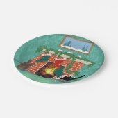 Assiettes En Carton drôle chat de réserve de Noël (Angle)