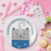 Assiettes En Carton Drôle chat mignon. Enfants / anniversaire pour béb (Fête)