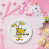 Assiettes En Carton Drôle Chien Jouant Banjo Musique (Fête)
