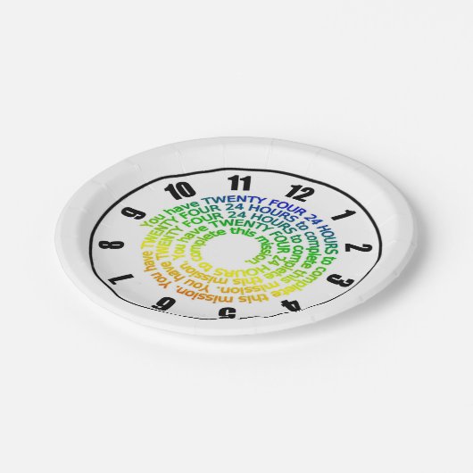 Assiettes En Carton Drôle Citation mignonne Vous avez 24 heures pour c (Angle)