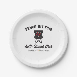 Assiettes En Carton Drôle clôture assis Anti Social Club Baseball Soft