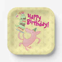 Drôle Cochon Joyeux Anniversaire ! Carton de gâtea