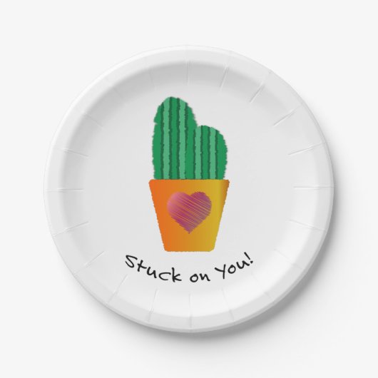 Assiettes En Carton Drôle Coincé Sur Vous Cactus (Devant)