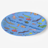 Assiettes En Carton Drôle des créatures marines dessin motif (Angle)