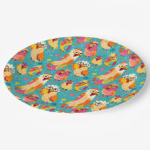 Assiettes En Carton Drôle dessin humoristique Poulets Abstraits (Angle)