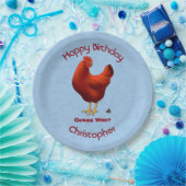 Assiettes En Carton Drôle Devinez Qui Poulet Poo Rouge Hen (Fête)