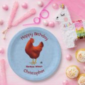 Assiettes En Carton Drôle Devinez Qui Poulet Poo Rouge Hen (Fête)