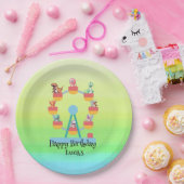 Assiettes En Carton Drôle dinosaure Ferris roue fête d'anniversaire do (Fête)