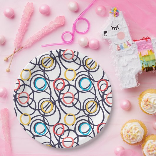 Assiettes En Carton Drôle Doodles Scribblés (Fête)