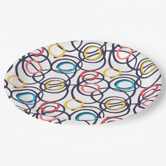 Assiettes En Carton Drôle Doodles Scribblés (Angle)