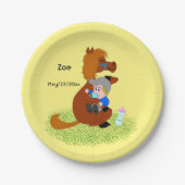 Assiettes En Carton Drôle et mignon poney avec bébé - baby shower (Devant)