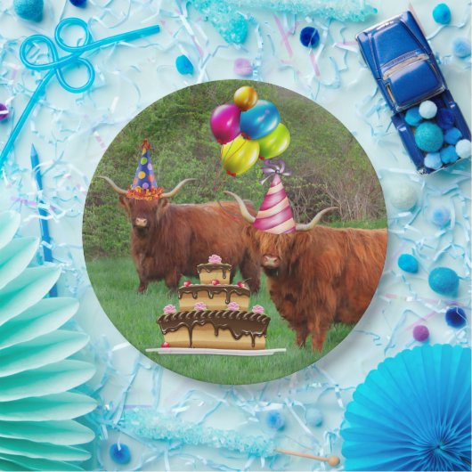 Assiettes En Carton Drôle Festif Steer Barnyard Papier Plaque (Fête)
