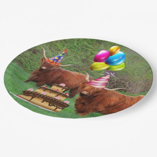 Assiettes En Carton Drôle Festif Steer Barnyard Papier Plaque (Angle)