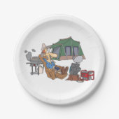 Assiettes En Carton Drôle Glamping Cartoon Camping de luxe (Devant)