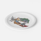 Assiettes En Carton Drôle Glamping Cartoon Camping de luxe (Angle)