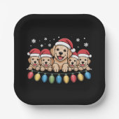 Assiettes En Carton Drôle Golden Retriever Christmas Chien Chien Chien (Recto)