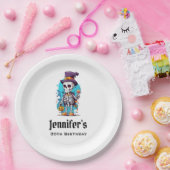 Assiettes En Carton Drôle Halloween Squelette portant Top Hat Annivers (Fête)