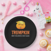 Assiettes En Carton Drôle Halloween Trumpkin (Fête)
