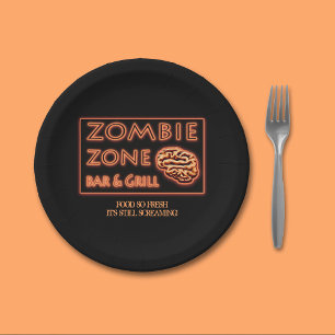 Assiettes En Carton Drôle Halloween Zombie nourriture si frais