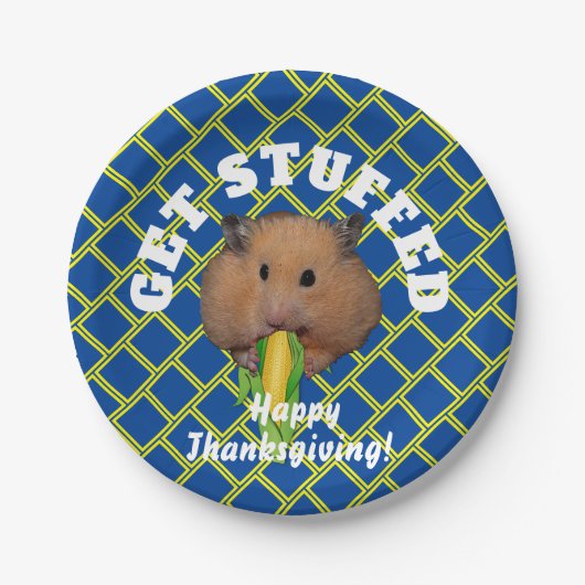 Assiettes En Carton Drôle Hamster Thanksgiving Papier Plaque (Devant)