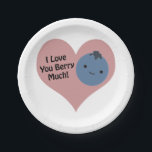 Assiettes En Carton Drôle Je T'Aime Berry Beaucoup mignon Kawaii Blueb<br><div class="desc">Je t'aime beaucoup !  Canon de baies amusant et mignon bleuet kawaii.</div>