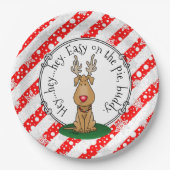 Assiettes En Carton Drôle Jingle Ce Chien Rinde Du Nez Rouge Mignonne (Devant)