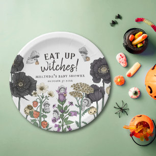 Assiettes En Carton Drôle Mangez des sorcières Baby shower d'Halloween