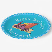 Assiettes En Carton Drôle mignon caricature pourpre crabe ermite (Angle)