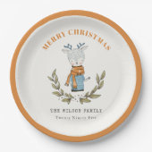 Assiettes En Carton Drôle mignon Doux moche Reindeer feuilleté Noël (Devant)
