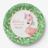 Assiettes En Carton Drôle mignon plaque de papier baby shower flamingo (Devant)