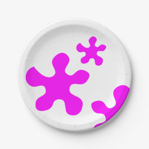 Assiettes En Carton Drôle néon Magenta slime peinture splat motif mign