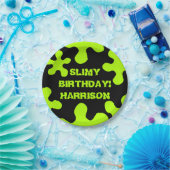 Assiettes En Carton Drôle néon vert citron nom personnalisé anniversai (Fête)