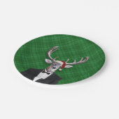 Assiettes En Carton Drôle Noël Chapeau Noël Cerf Vert Plaid (Angle)