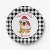 Assiettes En Carton Drôle Noël Chien Dessin de Noël Fête du Père Noël (Devant)