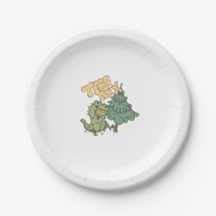 Assiettes En Carton Drôle Noël Dinosaur Arbre Rex Drôle Drôle Noël Don