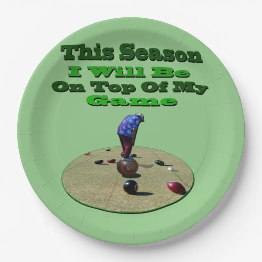 Assiettes En Carton Drôle Pelouse Bowles Cette Saison, Plaque Papier A (Devant)