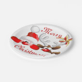 Assiettes En Carton Drôle Père Noël et Reindeer Cartoon (Angle)