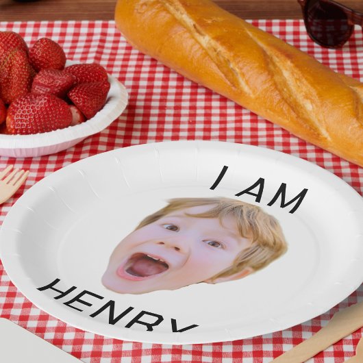 Assiettes En Carton Drôle Personnalisé Plaques Visage Anniversaire Cor