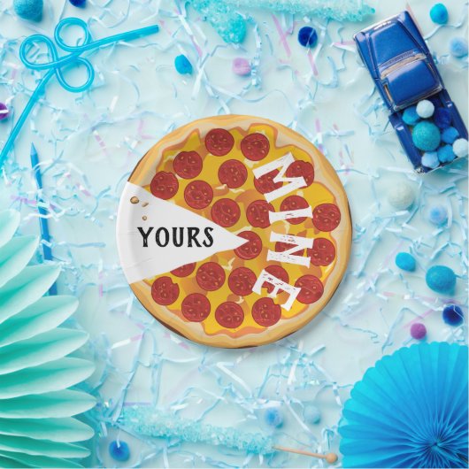 Assiettes En Carton Drôle pizza pepperoni mignonne (Fête)