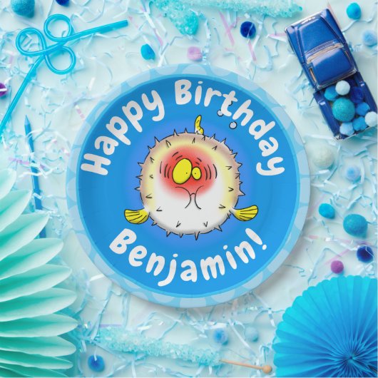 Assiettes En Carton Drôle poisson poivron porc-épic caricature poisson (Fête)